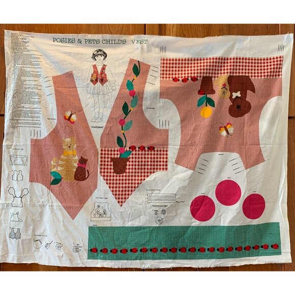 Dreamspinners Posies & Pets Child’s Vest VIP Cranston Cut and Sew XS - L - Picture 2 of 12